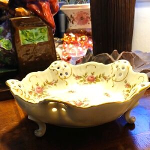 Vintage Floral Rosenthal footed Bowl